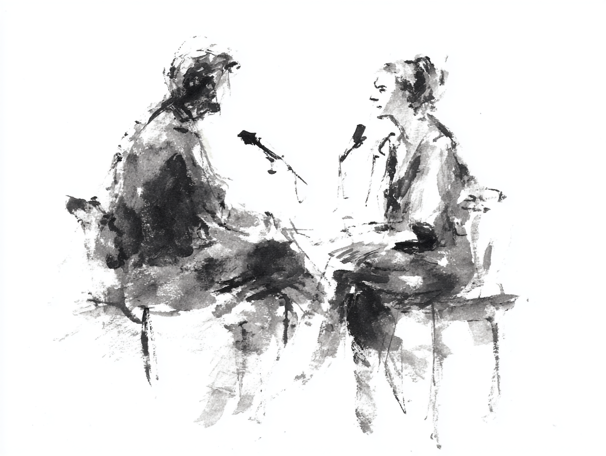Twee mensen in gesprek — de intake